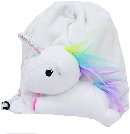 Gumrun Women’s Girls Bucket Drawstrings Plush Make Up Bag Cosmetics Organiser Round Wash Bag Pouch (White)