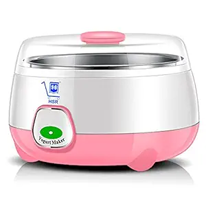 HSR Plastic and Stainless Steel 1L Automatic Yogurt Maker (Multicolour, 170x170x120mm)