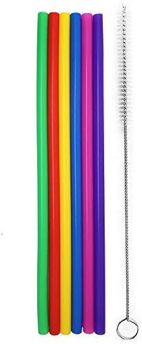 Tegion 12 inch Extra Long Reusable Silicone Straight Straws for Tall Tumblers 40 oz Hydro Flask, 32 blender bottle