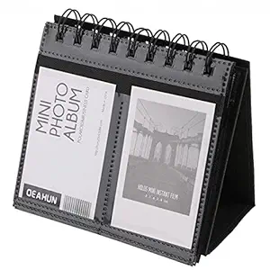 FotoCart 68 Pockets Desk Calendar Style Photo Album for Fujifilm Instax Mini 7s 8 25 50s 70 90/ Polaroid Z2300/ Polaroid Pic 300 P/Polaroid Snap Films (Black)