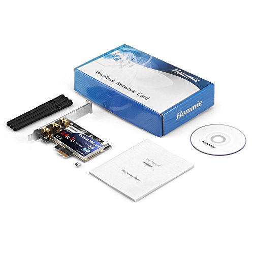 Hommie Tarjeta de Red WiFi  Adaptador PCI Inal  mbrico Express Banda Dual con Velocidad hasta 450Mbps  Internet Tarjeta por Ordenadores  de  Sobremesa