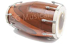 SG MUSICAL INSTRUMENTS- MADE IN INDIA - Dholak Nut/Bolt Wood Bolt Tuned - Wedding Dholki SGM001