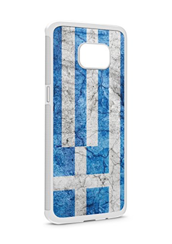 Samsung Galaxy S7 EDGE Griechenland Athen V3 SILIKON Flipcase Tasche Hülle Case Cover Schutz Handy WEISS