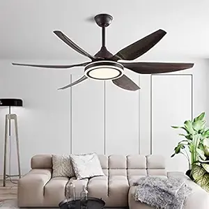 Urbancart Epicasa Ceiling Fan with LED Light and 6 abs Blades for Living Room, Bedroom, Restaurant (55 Inch-Brown)