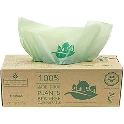 Compostables Cuisine Caddy sacs - 100 BioBag déchets alimentaires Compost 6L / 10L - en13432 - Sacs Poubelle biodégradables avec guide de compost (10L)