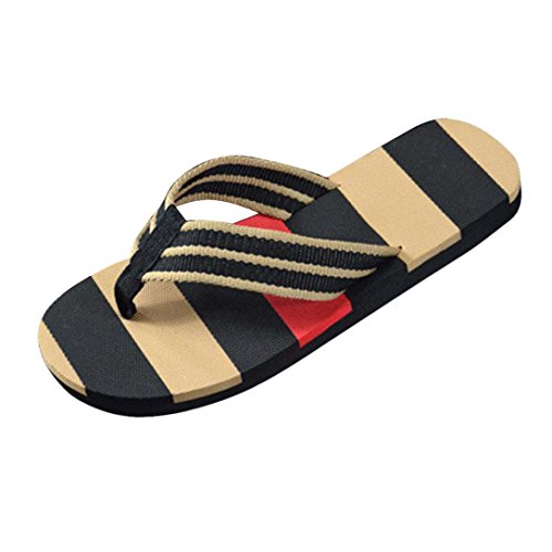 Preisvergleich Produktbild CLEARANCE SALE! MEIbax Männer Sommer Streifen Flip Flops Schuhe Sandalen männlichen Slipper Flip-Flops (43, Schwarz)