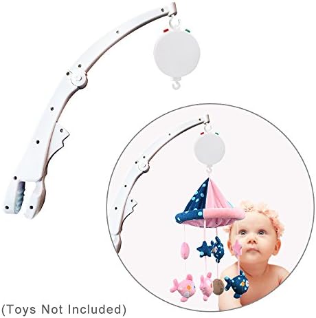 Folding Baby Crib Arm Bracket Clamp, W/ 12 Tunes Electrical Music Box (Toys Not Included)