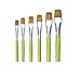 Produktbild HNBGY Dauerhaft 6 Stück professionelle feine flache Spitze Pinsel für Aquarell/Öl / Acryl Malerei (2,4,6,8,10,12)