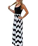 Yidarton Women Striped Sleeveless Maxi Summer Long Dresses