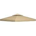 Outsunny 3 x 3(m) Gazebo Canopy Roof Top Replacement Cover Spare Part Beige (TOP COVER ONLY)