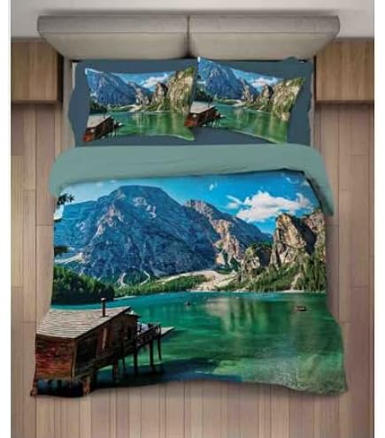 Set Copripiumino Matrimoniale 250x200 cm Farfalla Margherita Dipinta Set Di Biancheria Da Letto