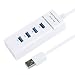 Produktbild Storite 4 Port USB Hub SuperSpeed 3.0 Tragbar Mini-hub"Parking-Streifen" – Bus Powered – Für Pendrive, Maus, Tastaturen, Kamera, Handy, Tablet, PC, Laptop, TV usw. -