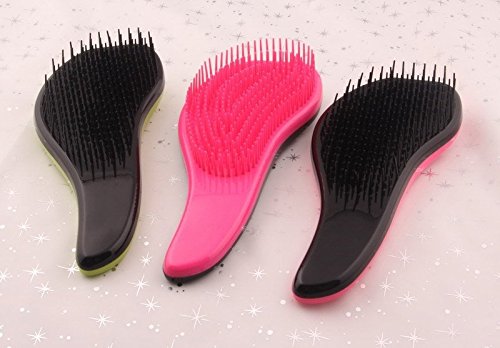 Veewon Entwirren Haar Bürsten Set (Rosa & Schwarz) – Effektive Detangler Haarbürste für Frauen, Mädchen, Männer und Jungen-Use als Kamm oder Haarbürste – Zur Verwendung in dünne, dicke, Gelockt, Glattes, Nass, trockenes Haar - 5
