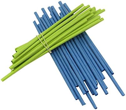 Paper craft straws x 100 - BLUE & GREEN