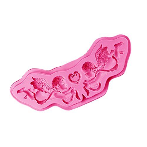 Gazechimp Silikon-Form für Fondant/Schokolade/Zuckerverzierung, für Cupcakes, Mehr Form – Rosa Amor Engels, 15,5×4,4×1,1 cm - 3