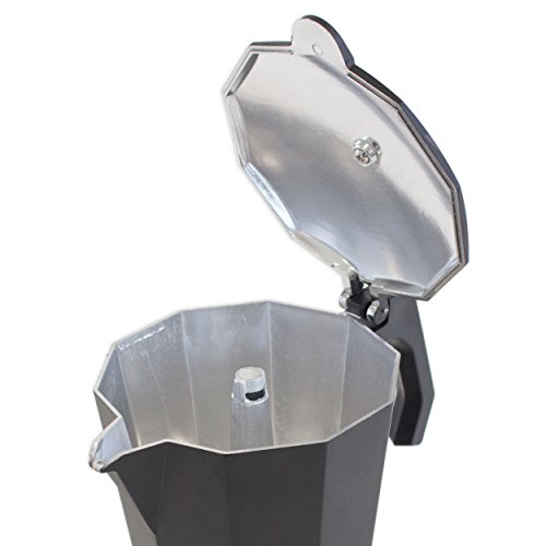 Oxid7® Italienischer Espressokocher Espresso Mokka Maker Aluminium für 3/6/9/12 Tassen Espressomaschine schwarz für Induktion geeignet - 5