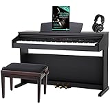 Classic Cantabile DP-50 RH piano, madera de rosa, con banqueta, auriculares