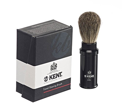 Kent Anodized Aluminium Travel Shaving Brush Black
