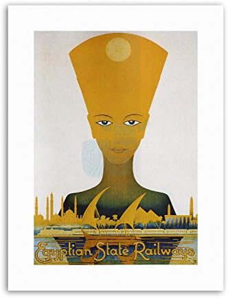 TUTANKHAMUN NEFERTITI CAIRO RAILWAY EGYPT Poster Vintage Travel Canvas art