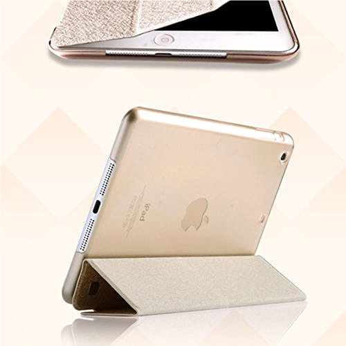 für Apple ipad mini 1 / mini 2 Ledertasche Case Hülle – Yihya Ultra Slim PU Leder Klappbar Cover Kunstleder Schutzhülle mit Standfunktion und Auto Sleep / Wake Up + Displayschutzfolie & Stift – Gold - 7