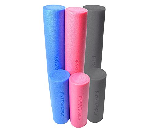 PhysioWorld Schaumstoffrolle, 45 x 15cm / 90 x 15cm, Blau/Pink