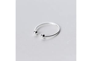 PRETTYLE Anello in Argento S925, Anello Aperto Femminile con Sfera Di Perle Di Luce Semplice, Anello Di Coda Alla Moda per Bambinis925 anello in argento, Apertura regolabile