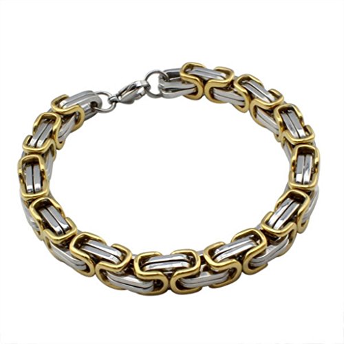 AmDxD Schmuck Edelstahl Link Armband für Herren Panzerkette Panzerarmband 21.5CM