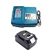 Produktbild 18V 4.0Ah Ersatz Akku mit Ladegerät für Makita Rasentrimmer 18V DUR181Z DUR182LZ DUR 181 BUR181Z DUR364LZ DUR361UZ DUR365UZ Akku 4000mAh