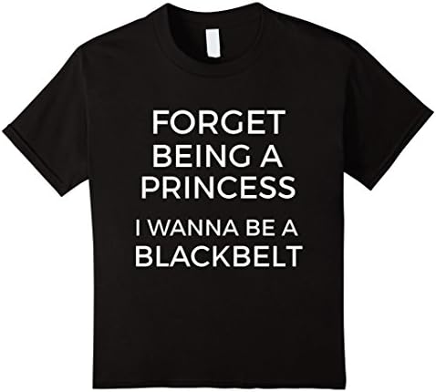 Kids I Wanna Be a Blackbelt Funny Karate, Taekwondo Tshirt 8 Black