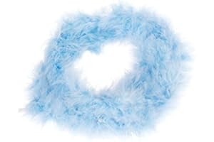 EELABPER Boa en plumes bleues pour décoration artisanale, 2 mètres de long, économique et de bonne qualité