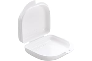 ULTNICE 2 X Zahnspangendose Mit BelüFtungslöChern Und Schnappverschluss, Prothesendose, Aufbewahrungsbox FüR Retainer, Prothese, Weiß, 8,5 X 8,2,8 Cm