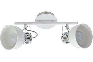 ‎DAPO Dapo Decken-Strahler-Spot Jella 2" nostalgische Decken-Leuchte-Spot-Strahler Metall Spotlight Wandleuchte Wand-Decken-Beleuchtung Spotleuchte Deckenbalken Rondell (Stab 2 flammig)