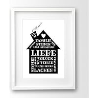 Poster Familie A4 ungerahmt, Namen personalisiert, Hausordnung