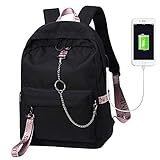 Gran capacidad y Clasificación fácil: Interior: 1 compartimento principal espacioso para libros, 2 bolsillos interiores abiertos para teléfono celular y billetera, 2 ranuras para lápiz para lápiz, 1 bolsillo para computadora portátil, 1 bolsillo con cremallera y 2 bolsillos de malla en la funda para computadora portátil, 1 gancho para llave; Exterior: 1 bolsillos delanteros con cremallera para guardar objetos valiosos, 2 bolsillos laterales para botellas de agua o paraguas.