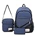 Produktbild Rucksack FOANA Damen Handtaschen Schultertasche Geldbörse Kartenhalter Tasche Set 3pc (Blau 2)