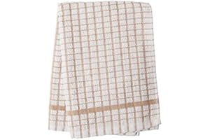 Alanna Jones Set of 10, 45 x 65 cm Large 100% Cotton Luxury Check Soft Kitchen Tea Towels Perfect for Household and Professional Restaurant Bar Catering Kitchen Dish Cloth (Set of 10 Coffee)