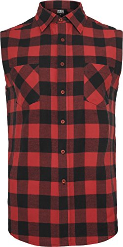 Sleeveless Checked Flanell Shirt Rot