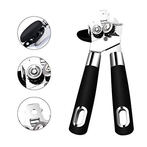 VOOPII Multi-Purpose Dosenöffner&Deckelöffner (2 Stücke), Edelstahl mechanischer sichere Sicherheitsdosenöffner Flaschöffner Rutschfestigkeit 4 in 1 Gerät Multifunktions Öffner - 3
