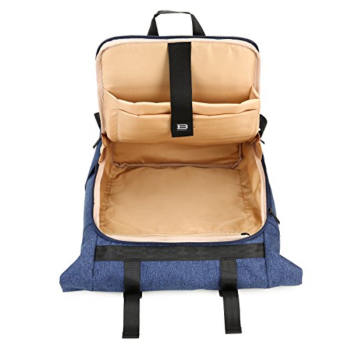 BAGSMART Herren Damen Roll-Top Rucksack Laptop 15 6 Zoll Blau