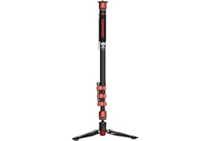 IFOOTAGE Cobra 3 statyw monopodowy C180F z nóżkami, mini statyw z metalową klamrą, włókno węglowe, obciążenie do 8 kg, wysokość 180 cm