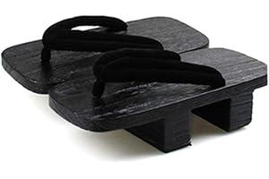 Black Sugar Hombre Geta de Madera Grandes Tacones Sandalias Samurai de Madera Zapatilla Japonés Tacón 5cm Casa Salida disfraz Cosplay Traje Japonés M(37/39) L(40/41) XL(42/44) XXL(45/46)