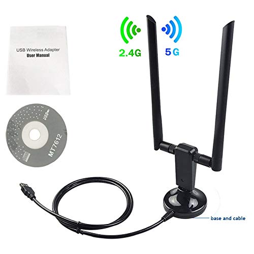 Preisvergleich Produktbild WEINANA 1200Mbps Long Range Dual Band 5GHz Wireless USB 3.0 WiFi Network Adapter Antennas for Home Office Desktop Laptop PC