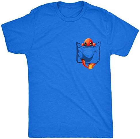 Fire Monster in My Pocket Mens T Shirt - Blue - Large [Apparel]