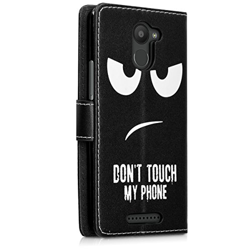 kwmobile Funda para bq Aquaris U Plus - Carcasa de  Cuero sint  tico  con dise  o Don t Touch my Phone - Case con  Tarjetero 