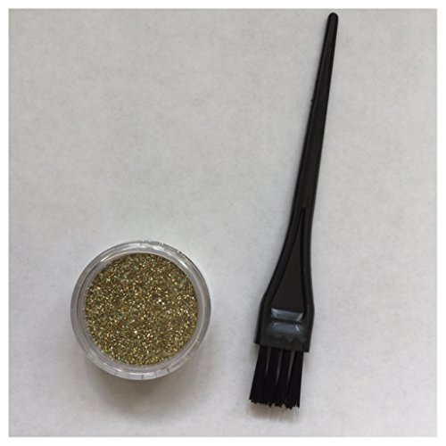 Glitter Hair Gel for Hair Roots Parting Beards Eyebrows Festival Makeup + Tint Brush (Holographic Gold)