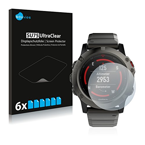 Savvies Garmin Fenix 5X  51mm  Protector Pantalla Pelicula Protectora  6 Unidades  Screen Protector