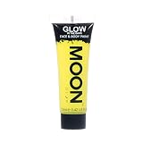 Producto genuino Moon GlowTM. Moon Glow - Pintura facial y corporal que brilla en la oscuridad - Amarillo 12 ml - fosforescente - Carga para brillar