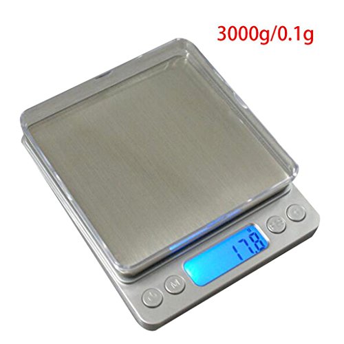 Gazechimp 3000g / 0.01g Digitale küchenwaagen LCD Display Küche Waage mit Tara-Funktion - 4