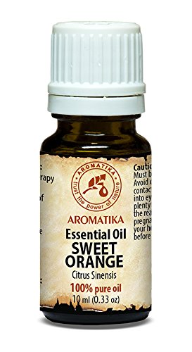 Orangen Öl süß 100 % naturreines ätherisches 10ml 0,33 oz, Reine & Natürliche Orangenöl süß – Citrus Sinensis, Brasilien – für guten Schlaf / Stressabbau / Baden /Beauty /Körperpflege/ Wellness /Schönheit /Aromatherapie /Entspannung / Massage / SPA/ Aroma diffuser/ Duftlampe / Raumbeduftung / Kosmetik / Kosmetikanreicherung / Aromatherapeutische / Unverdünntes/ Therapeutische / Alternative medizin; Glasflasche, von AROMATIKA - 4