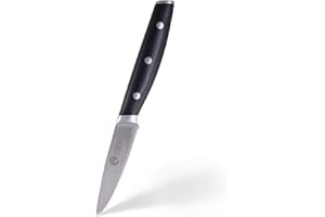 MasterChef Coltello Spelucchino Professionale, Acciaio Inox ad Alto Carbonio, Manici Tripli Rivettati, Codolo Pieno con Bolster, Lama da 9cm
